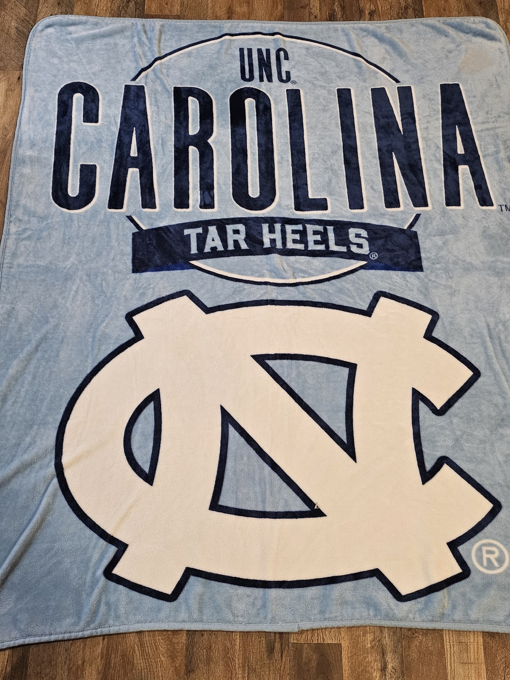 UNC Carolina Tar Heels University Logo Plush Throw